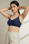 Zivame Everyday Double Layered Non Wired 3/4th Coverage T-Shirt Bra - Navy Peony — thumbnail 1